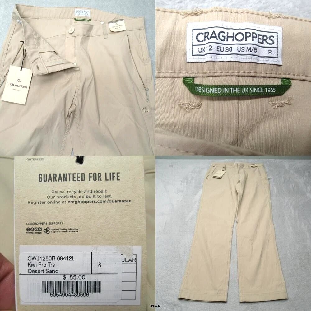 Craghoppers  Kiwi Pro II Trousers Womens 8 Hiking Stretch Eco UPF40 32x30 NEW‎